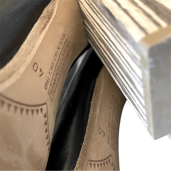 Alberto Fermani Size 9 Black Leather Peeptoe Booties - Picture 6 of 8